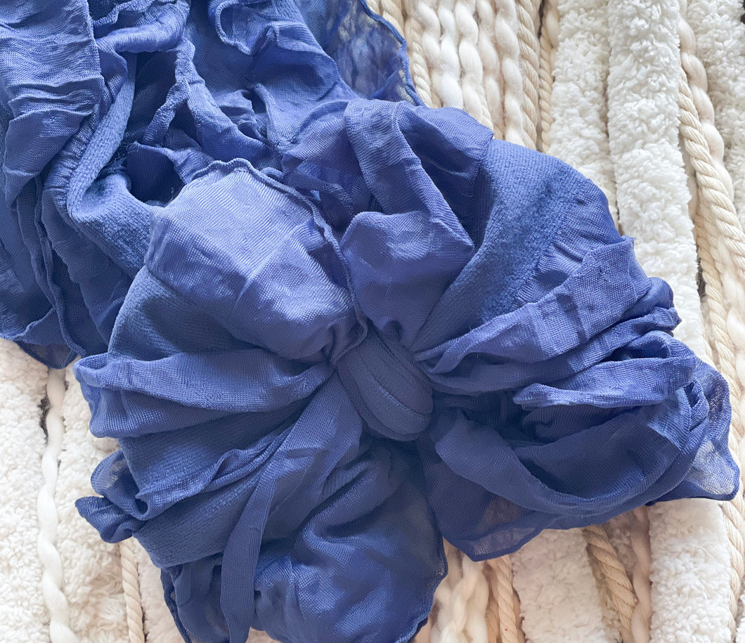 Denim ruffle