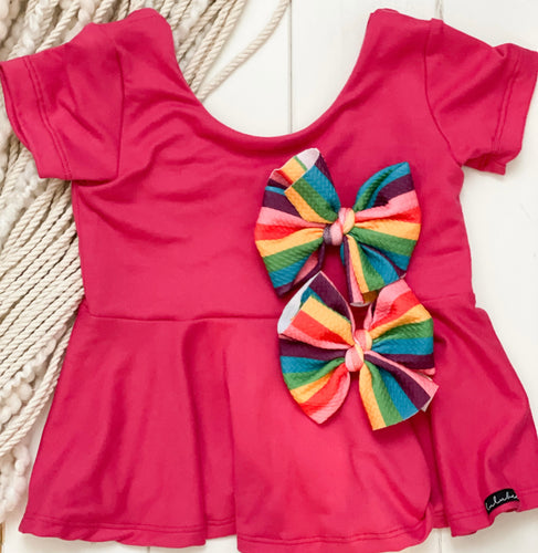 Peplum top and bow 18/24m (RTS)